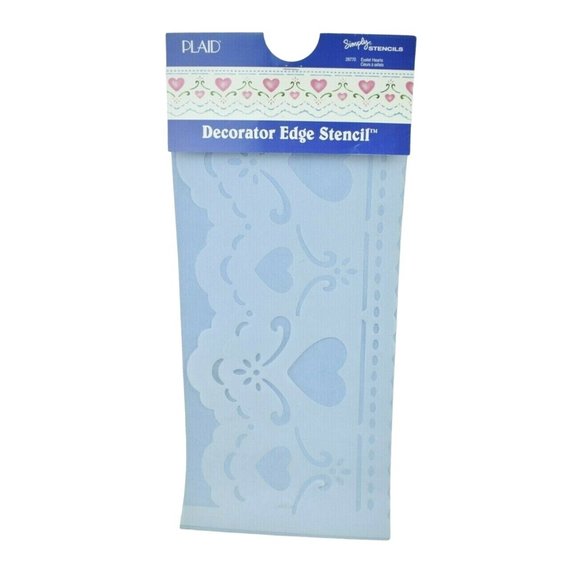 Plaid Decorator Edge Stencil 28770 Eyelet Hearts 18 x 8 inches New - Picture 1 of 2